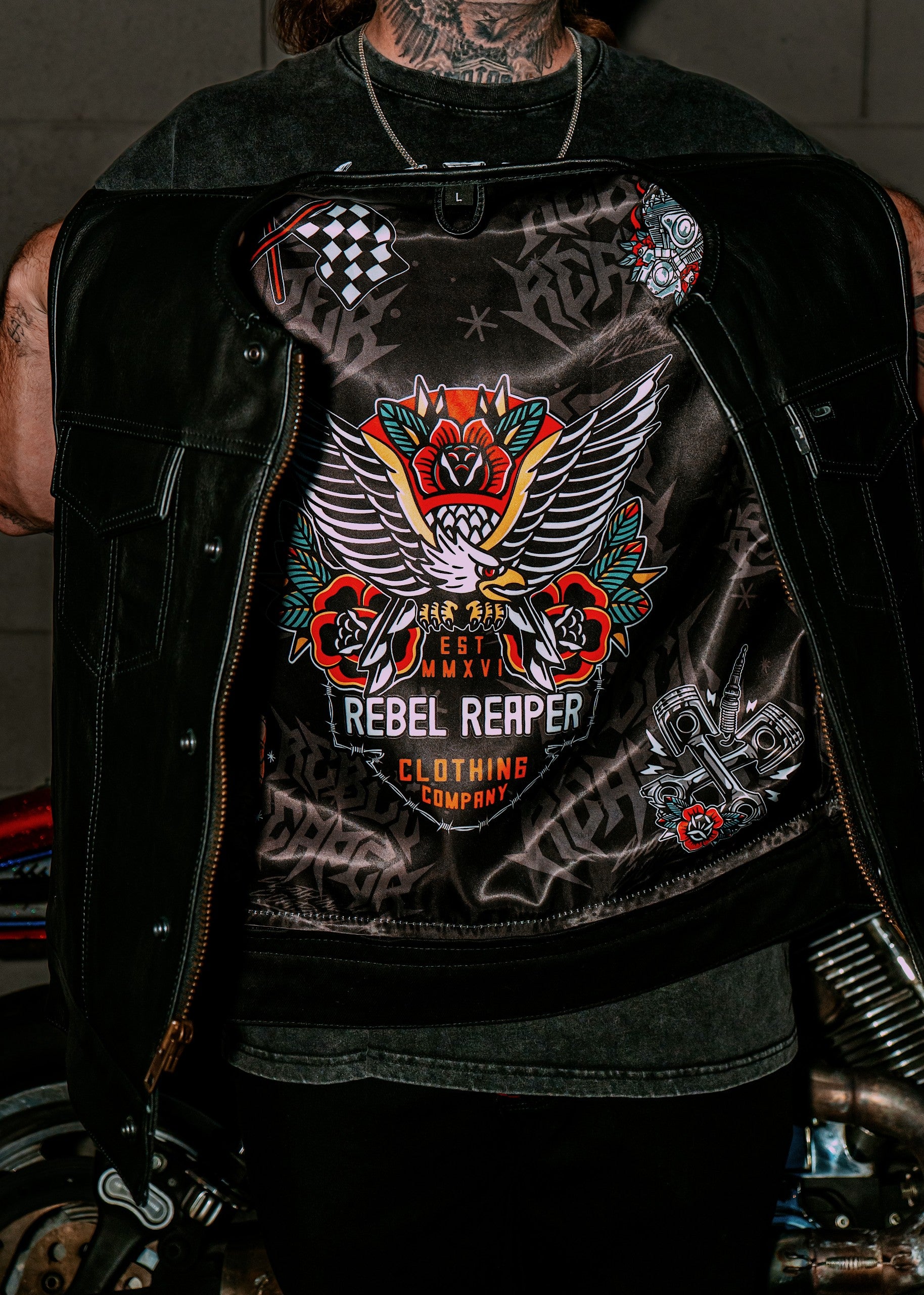 Back In Black Leather Vest - Collared | Rebel Reaper