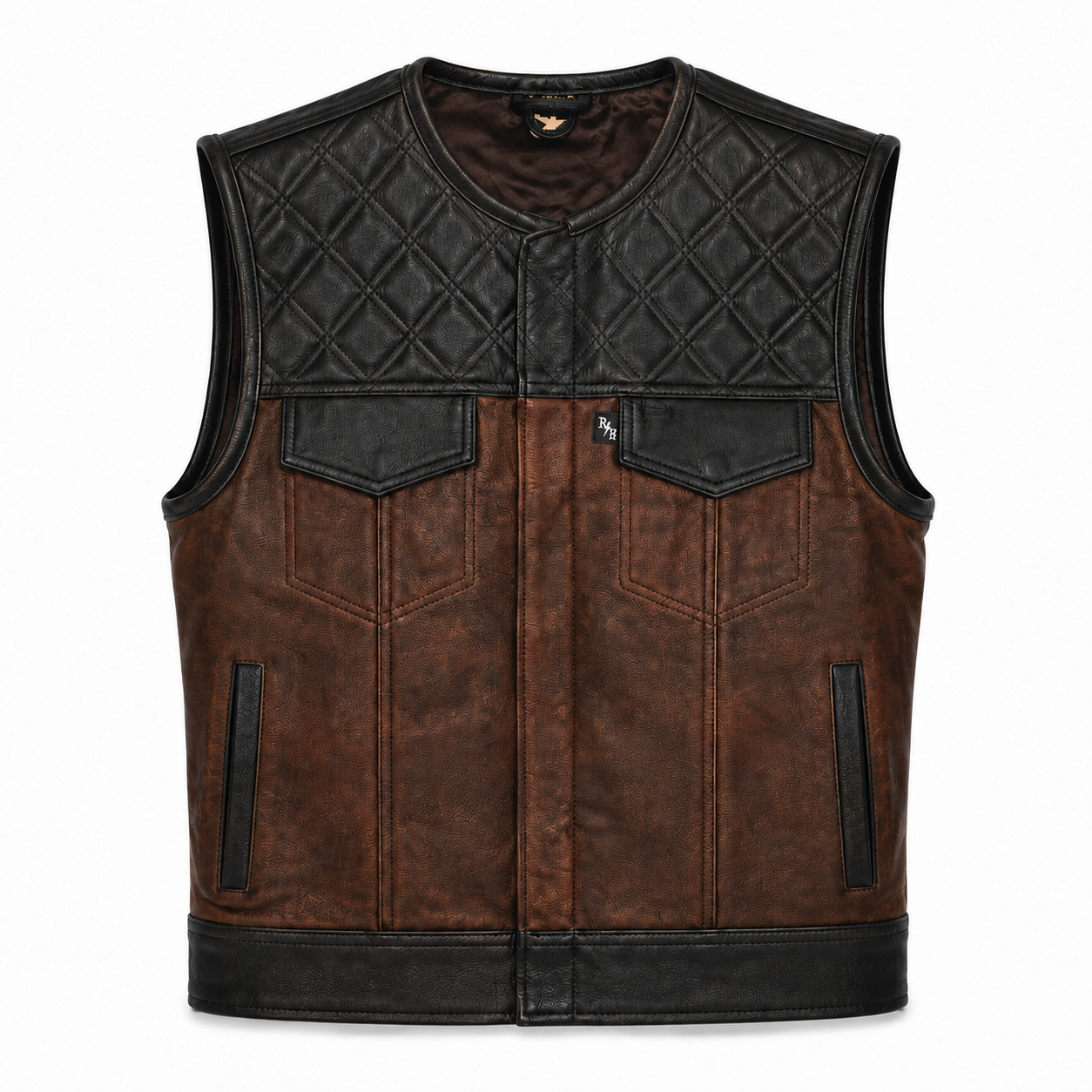 The Harvester of Sorrow Leather Vest - Standard Length | Rebel Reaper
